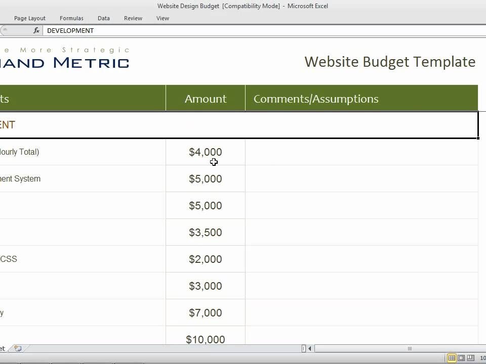 website development cost