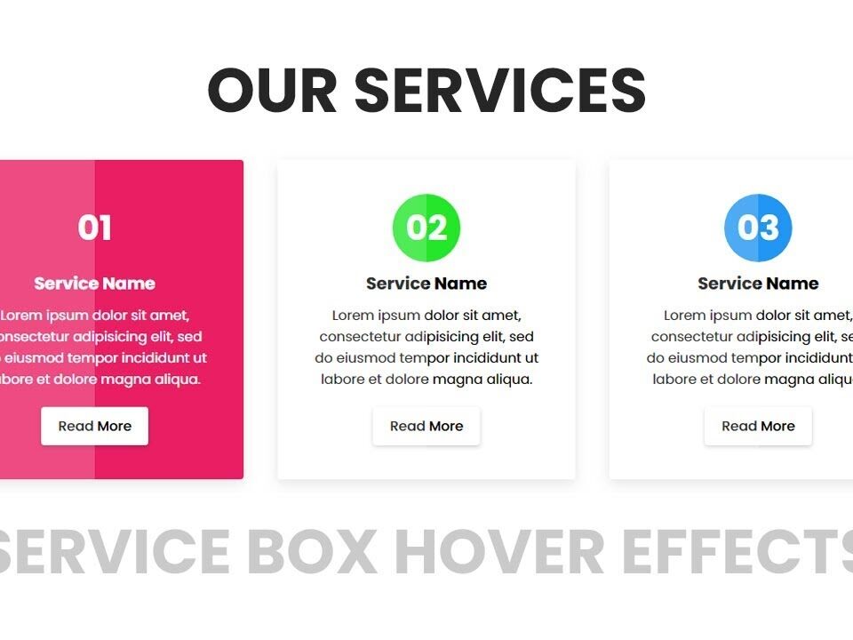 our services page design