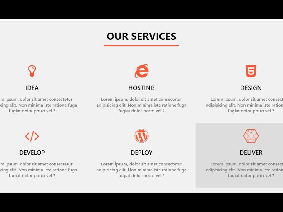 our services page design