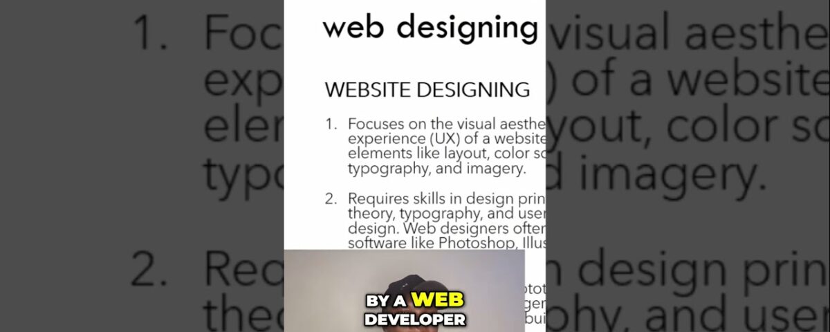 difference between web design and web development