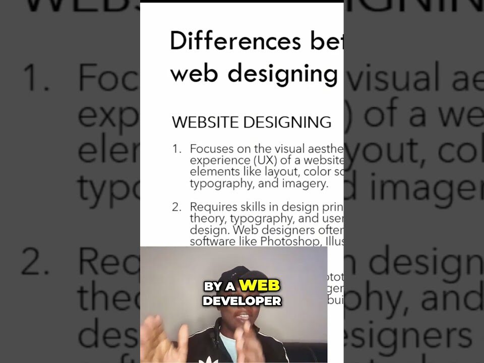 difference between web design and web development